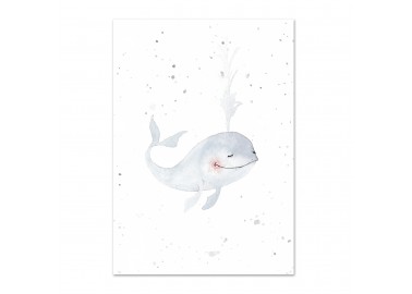 Affiche Happy whale A4 - Leo la douce