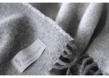 Plaid en laine et cachemire gris bicolore - Textile - Biederlack