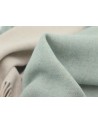 Plaid en cachemire et laine vert d'eau et blanc crème - Textile - Biederlack