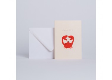 Carte Crabe J'en pince pour toi - Enveloppe - Season Paper
