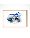 Affiche Santorin A4 - Cadre - Leo la douce