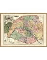 Affiche Carte de Paris avec cadre 30x40