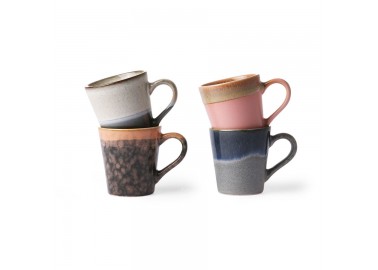 Set de 4 tasses à espresso 70’s en céramique - HK Living