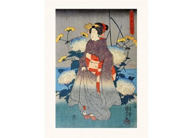 Affiche KUNIYOSHI Beauté en kimono du soir - Salam Editions