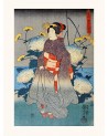 Affiche KUNIYOSHI Beauté en kimono du soir - Salam Editions