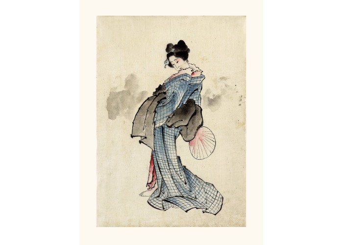 Affiche Hokusaï Dessin de Femme - Salam Editions
