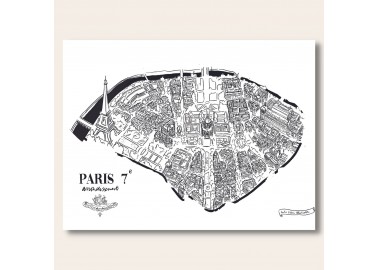 Affiche 7ème arrondissement Paris 30x40 - Emilie Ettori