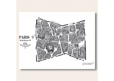 Affiche 9ème arrondissement Paris 30x40 - Emilie Ettori