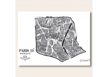 Affiche 10ème arrondissement Paris 30x40 - Emilie Ettori