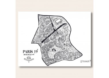 Affiche 19ème arrondissement Paris 30x40 - Emilie Ettori