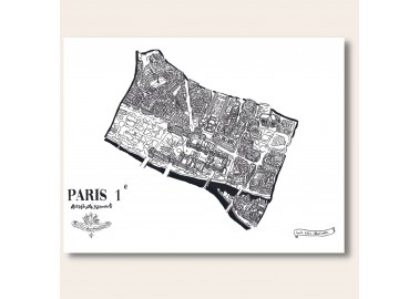 Affiche 1er arrondissement Paris 30x40 - Emilie Ettori