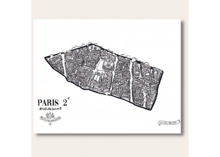 Affiche 2ème arrondissement Paris 30x40 - Emilie Ettori