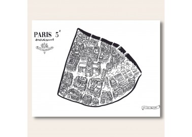 Affiche 5ème arrondissement Paris 30x40 - Emilie Ettori
