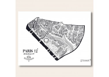 Affiche 12ème arrondissement Paris 30x40 - Emilie Ettori