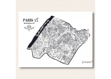 Affiche 15ème arrondissement Paris 30x40 - Emilie Ettori
