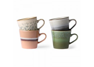 Set de 4 tasses Cappuccino 70’s en céramique - HK Living