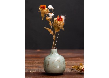 Petit vase céramique vert-de-gris - Fleurs - Chehoma