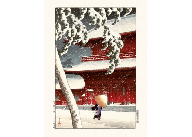 Affiche Kawase Hasui Le sanctuaire Zojo à Shiba - 1925 - Salam Editions
