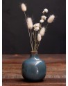 Petit vase céramique gris bleu - Fleurs - Chehoma