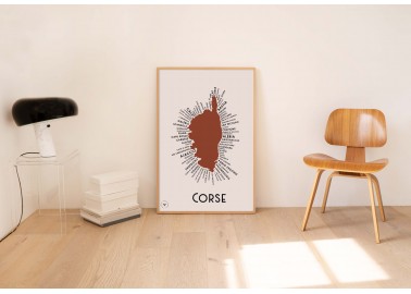 Affiche Corse 30x40 - Carte - Atelier Vauvenargues