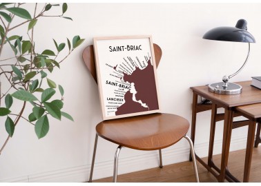Affiche Saint-Briac 30x40 - Carte - Atelier Vauvenargues