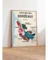 Affiche Carte des Vins de Bordeaux - Cadre - Atelier Vauvenargues