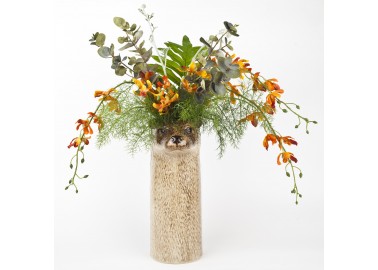 Grand vase Loutre - Fleurs - Quail Ceramics