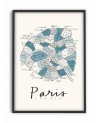 Affiche Aleisha - Paris Neighborhood Map Blue - Pstr Studio