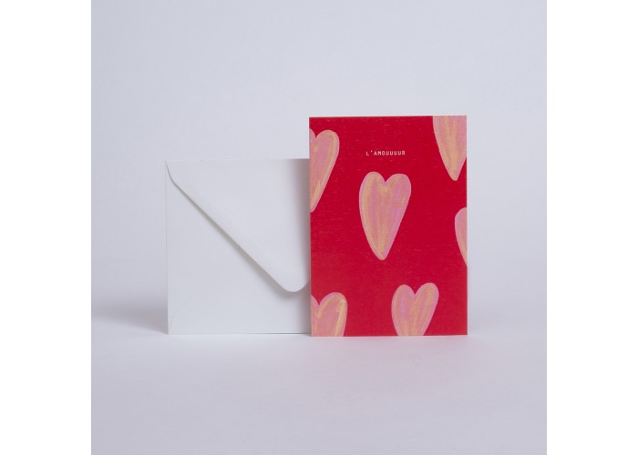 Carte Hearts "L'amouuuur" - Enveloppe - Season Paper