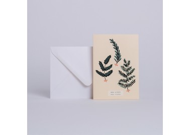 Carte Herbier d'hiver "Best wishes" - Season Paper
