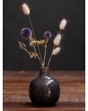 Petit vase céramique gris noir - Fleurs séchées - Chehoma