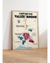 Affiche Carte des vins de la Vallée du Rhône - Atelier Vauvenargues