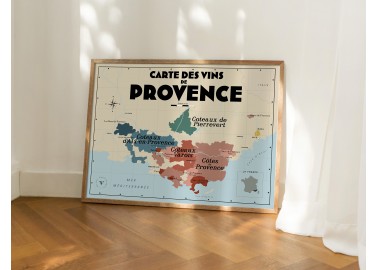 Affiche Carte des vins de Provence - Atelier Vauvenargues