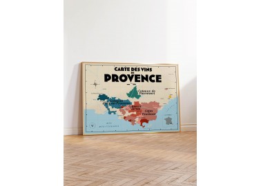 Affiche Carte des vins de Provence - Cadre - Atelier Vauvenargues