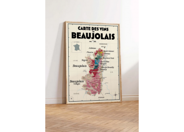 Affiche Carte des vins du Beaujolais - Atelier Vauvenargues