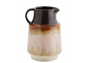 Vase en grès rose, marron et crème - Madam Stoltz