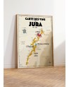 Affiche Carte des vins du Jura - Cadre chêne - Atelier Vauvenargues