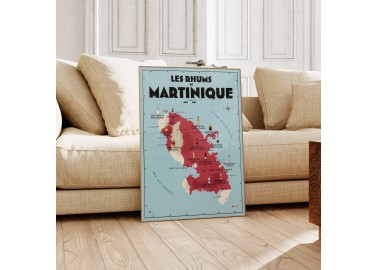 Affiche Carte des rhums de Martinique - Salon - Atelier Vauvenargues