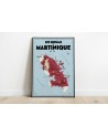 Affiche Carte des rhums de Martinique - Cadre noir - Atelier Vauvenargues