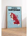 Affiche Carte des rhums de Martinique - Cadre chêne - Atelier Vauvenargues