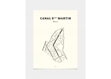 Affiche Canal St Martin - Crème - Zébu Design