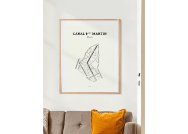 Affiche Canal St Martin - Crème - Cadre - Zébu Design