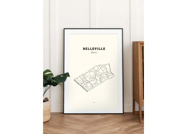 Affiche Belleville - Crème - Cadre - Zébu Design