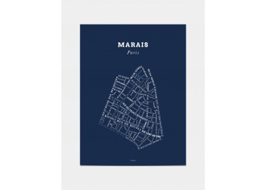 Affiche Marais - Bleu nuit - Zébu Design