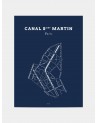 Affiche Canal St Martin - Bleu nuit - Zébu Design