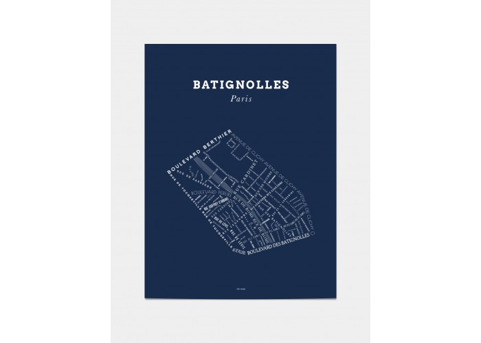 Affiche Batignolles - Bleu nuit - Zébu Design
