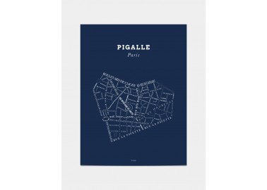 Affiche Pigalle - Bleu nuit - Zébu Design