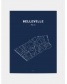 Affiche Belleville - Bleu nuit - Zébu Design