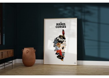 Affiche Carte des bières corses - Mur - Atelier Vauvenargues