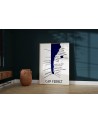 Affiche Carte du Cap Ferret (bleu marine) - Atelier Vauvenargues